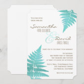 Blue Woodland Wedding Fern Uitnodiging (Voorkant / Achterkant)