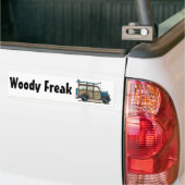 Blue Woody Wagon Woody Freak Bumpersticker (Op Truck)