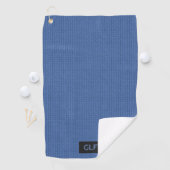 Blue Wool Knit - Aangepaste Initialen / Kortnaamta Golfhanddoek (Insitu)