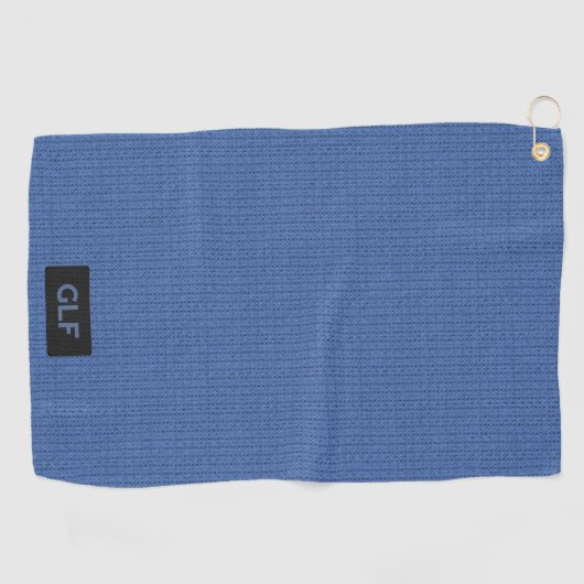 Blue Wool Knit - Aangepaste Initialen / Kortnaamta Golfhanddoek (Horizontaal)