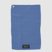 Blue Wool Knit - Aangepaste Initialen / Kortnaamta Golfhanddoek (Voorkant)