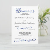 Blue wordt een uitnodiging voor een wedstrijd (Staand voorkant)