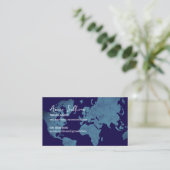 Blue World Map Travel Agent Visitekaartje (Staand voorkant)