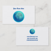 Blue World Wereldbol, Jouw naam hier Visitekaartje (Voorkant / Achterkant)