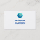 Blue World Wereldbol, Jouw naam hier Visitekaartje (Achterkant)