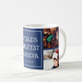 Blue World's Greatest Grandpa Photo Collage Koffiemok (Voorkant rechts)