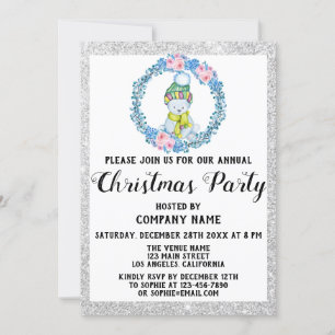 Blue Wreate Company Holiday Kerstparty Silver Kaart