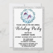 Blue Wreate kerstcompany Holiday Party Silver Kaart (Voorkant)