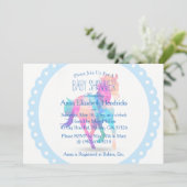 Blue Wreath Geometrisch Running Horse Baby shower Kaart (Staand voorkant)