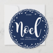 Blue Wreath Noel Feestdagenkaart (Voorkant)