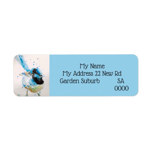 Blue Wren Australian Bird Return Address Labels (Voorkant)