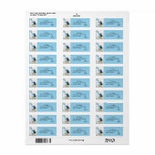 Blue Wren Australian Bird Return Address Labels (Full Sheet)