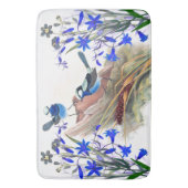 Blue Wren Bird Wildlife Animals Floral Flowers Badmat (Voorkant Verticaal)