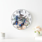 Blue Wren Birds Willife Animals Wall Clock Grote Klok (Huis)