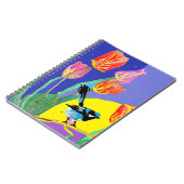 Blue Wren Floral Waterverf Wrens Bird Notitieboek (Linkerzijde)