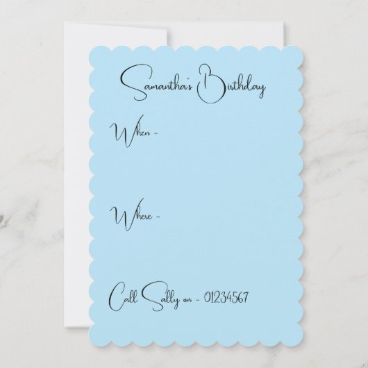 Blue Wren Watercolor Verjaardagsfeestje Uitnodigin Kaart (Achterkant)