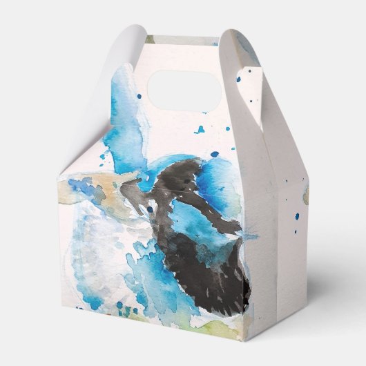 Blue Wren Waterverf Happy Birthday Wrens Aqua Bedankdoosjes (Achterkant)