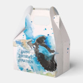 Blue Wren Waterverf Happy Birthday Wrens Aqua Bedankdoosjes (Voorkant Zijde)