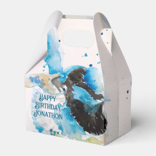 Blue Wren Waterverf Happy Birthday Wrens Aqua Bedankdoosjes