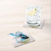 Blue Wren Waterverf Happy Birthday Wrens Aqua Kartonnen Onderzetters (Insitu)