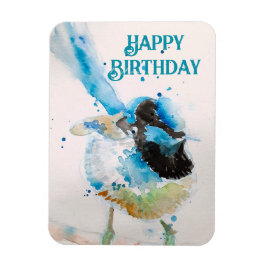 Blue Wren Waterverf Happy Birthday Wrens Aqua Magneet