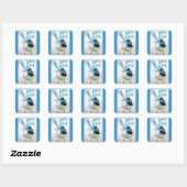 Blue Wren Waterverf met liefde Wrens Aqua Vierkante Sticker (Vel)