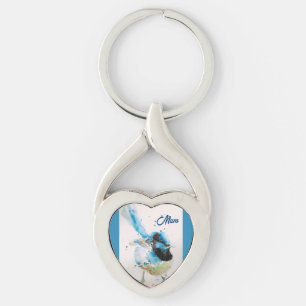 Blue Wren Wrens Aquarel Baby Blauw Australisch Sleutelhanger