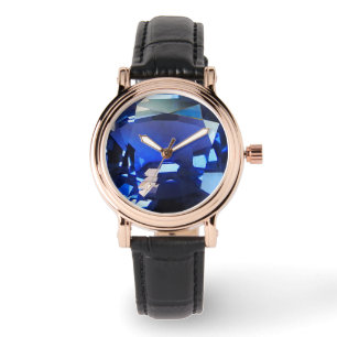 Blue Wrist Watch, Sapphire Gemstone Watch Horloge