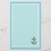 Blue Writing Paper with Anchor Briefpapier (Voorkant)