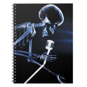Blue X-Ray Vision Skeleton zingt op Mic Notitieboek
