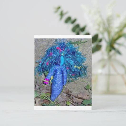 Blue Xavychup Goddess Doll Briefkaart (Staand voorkant)