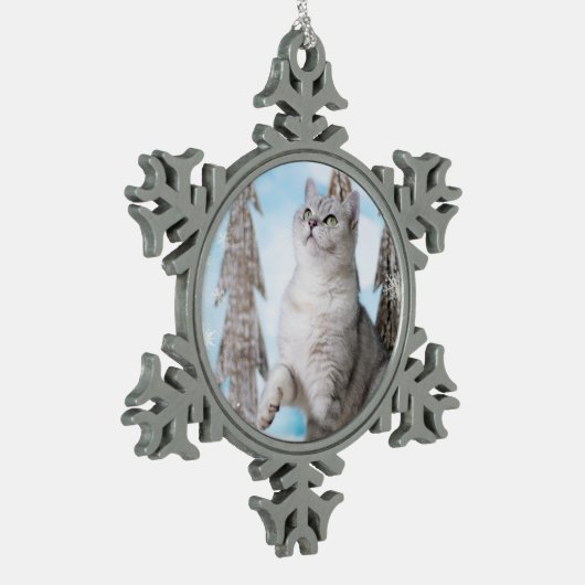 Blue XMAS 2018 Tin Sneeuwvlok Ornament (Links)