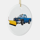 Blue Y Pick Up Snow Plough Cartoon Keramisch Ornament (Rechts)