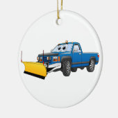 Blue Y Pick Up Snow Plough Cartoon Keramisch Ornament (Links)