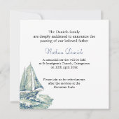 Blue Yacht begrafenisaankondiging Kaart (Voorkant)