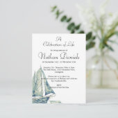 Blue Yacht Celebration of Life Kaart (Staand voorkant)