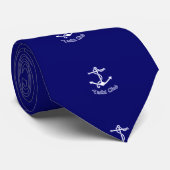 Blue Yacht Club Tiled Necktie Stropdas (Opgerold)