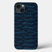 Blue Yacht Pattern Case-Mate iPhone Case (Achterkant)