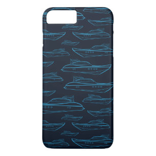 Blue Yacht Pattern iPhone 8/7 Plus Hoesje