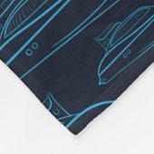 Blue Yacht Pattern Fleece Deken (Hoek)