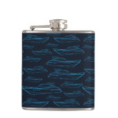 Blue Yacht Pattern Heupfles (Voorkant)