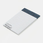 Blue Yacht Pattern | Jouw namen toevoegen Post-it® Notes (Schuin)