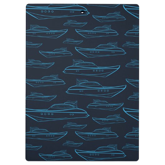Blue Yacht Pattern Klembord (Achterkant)