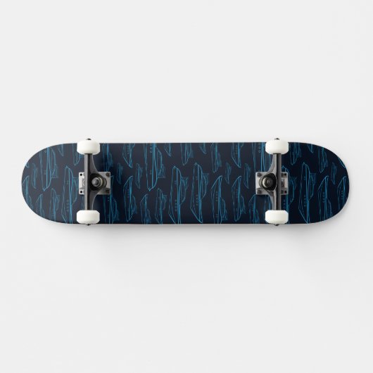 Blue Yacht Pattern Persoonlijk Skateboard (Horizontaal)