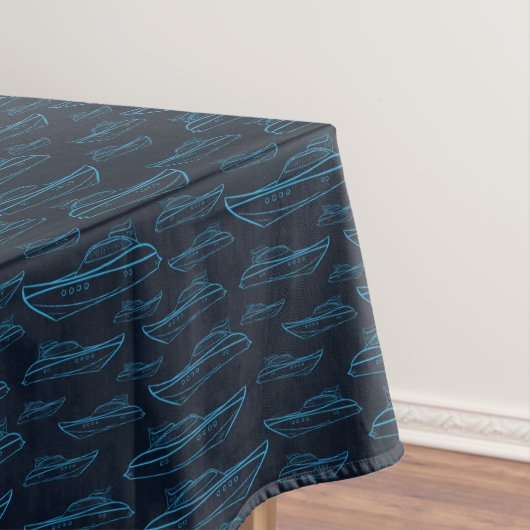 Blue Yacht Pattern Tafelkleed (Voorbeeld)