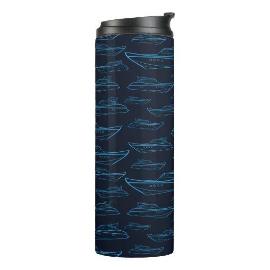 Blue Yacht Pattern Thermosbeker (Gedraaid links)
