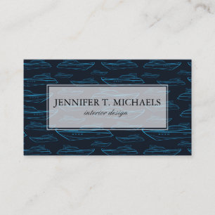 Blue Yacht Pattern Visitekaartje