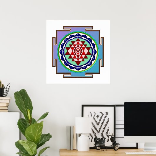 BLUE YANTRA POSTER (Thuiskantoor)