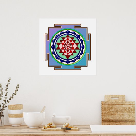 BLUE YANTRA POSTER (Keuken)