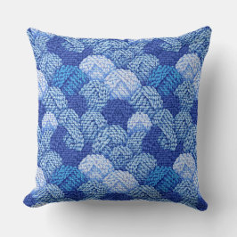 blue yarn ball pattern kussen